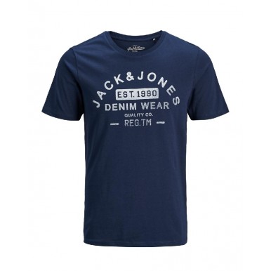 jack&jones t-shirt giroco collo con stampa mod. logo